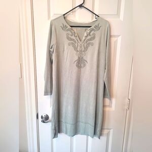 Soft Surroundings faux suede sage green dress size S